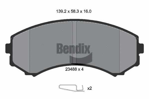 BPD1346 BENDIX Braking Комплект тормозных колодок, дисковый тормоз (фото 1)