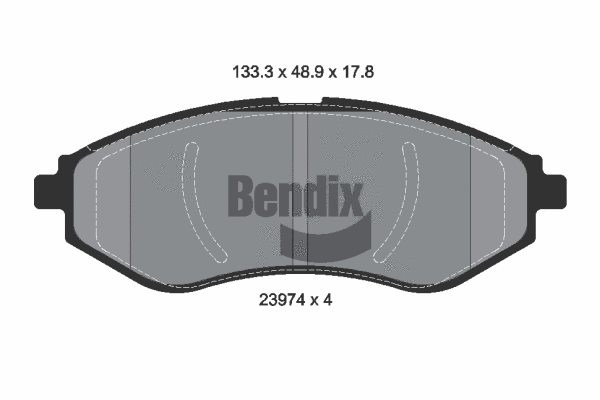 BPD1347 BENDIX Braking Комплект тормозных колодок, дисковый тормоз (фото 1)