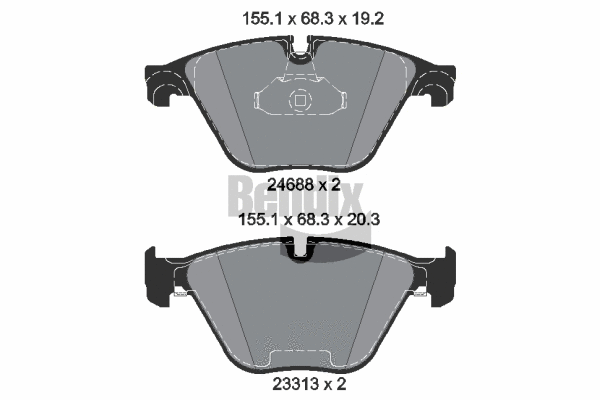BPD1366 BENDIX Braking Комплект тормозных колодок, дисковый тормоз (фото 1)