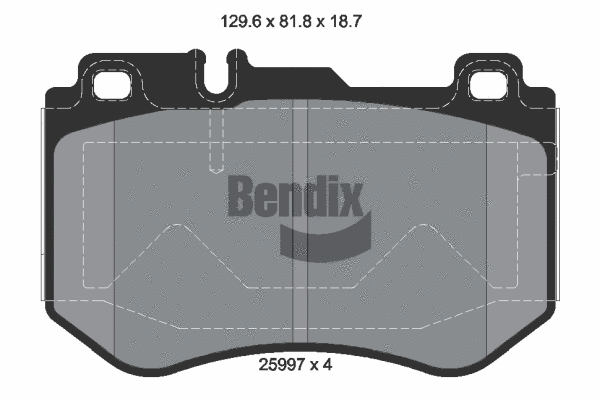 BPD1397 BENDIX Braking Комплект тормозных колодок, дисковый тормоз (фото 1)
