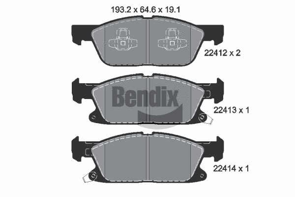 BPD1411 BENDIX Braking Комплект тормозных колодок, дисковый тормоз (фото 1)