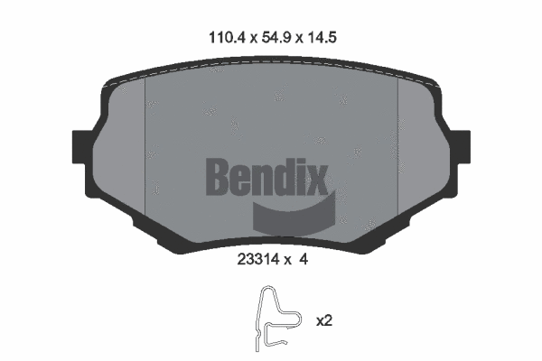 BPD1412 BENDIX Braking Комплект тормозных колодок, дисковый тормоз (фото 1)