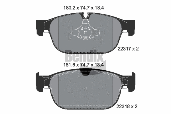 BPD1428 BENDIX Braking Комплект тормозных колодок, дисковый тормоз (фото 1)