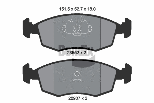 BPD1434 BENDIX Braking Комплект тормозных колодок, дисковый тормоз (фото 1)