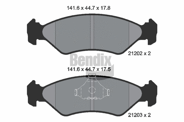 BPD1459 BENDIX Braking Комплект тормозных колодок, дисковый тормоз (фото 1)