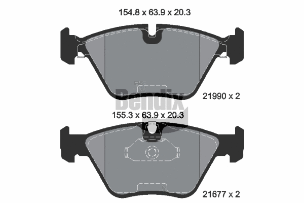 BPD1460 BENDIX Braking Комплект тормозных колодок, дисковый тормоз (фото 1)