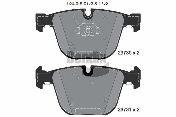 BPD1469 BENDIX Braking Комплект тормозных колодок, дисковый тормоз (фото 1)