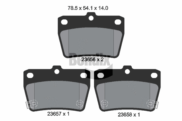 BPD1478 BENDIX Braking Комплект тормозных колодок, дисковый тормоз (фото 1)