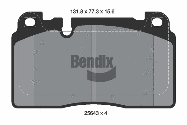 BPD1487 BENDIX Braking Комплект тормозных колодок, дисковый тормоз (фото 1)