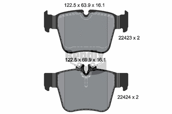 BPD1507 BENDIX Braking Комплект тормозных колодок, дисковый тормоз (фото 1)