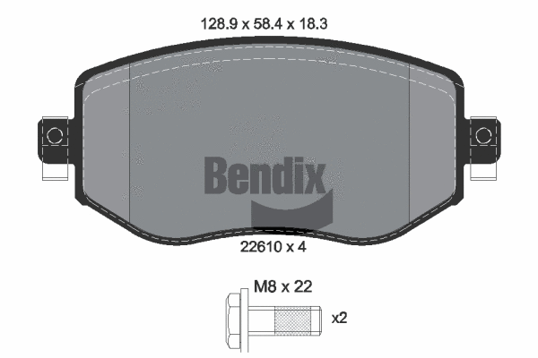 BPD1535 BENDIX Braking Комплект тормозных колодок, дисковый тормоз (фото 1)