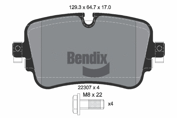 BPD1562 BENDIX Braking Комплект тормозных колодок, дисковый тормоз (фото 1)