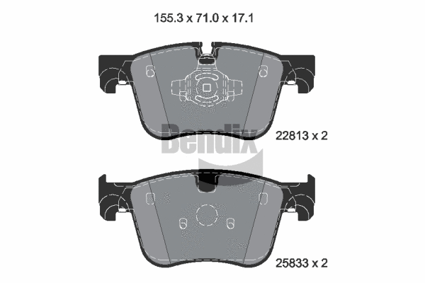 BPD1573 BENDIX Braking Комплект тормозных колодок, дисковый тормоз (фото 1)