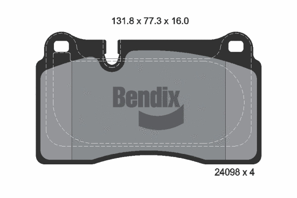 BPD1589 BENDIX Braking Комплект тормозных колодок, дисковый тормоз (фото 1)