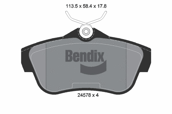 BPD1595 BENDIX Braking Комплект тормозных колодок, дисковый тормоз (фото 1)