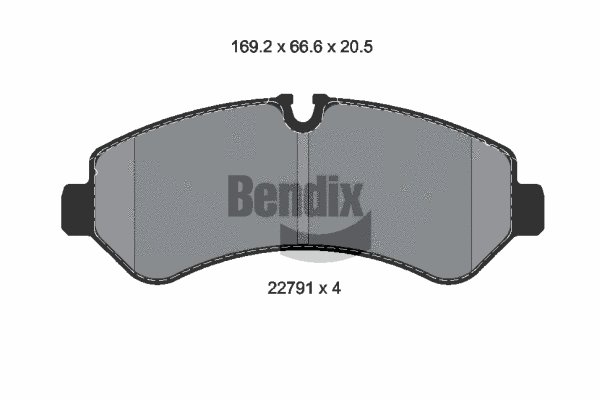 BPD1627 BENDIX Braking Комплект тормозных колодок, дисковый тормоз (фото 1)