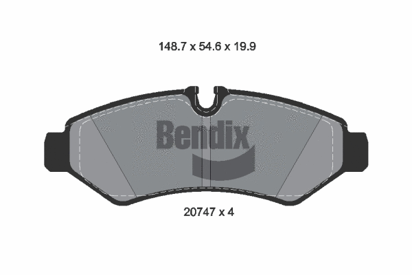 BPD1632 BENDIX Braking Комплект тормозных колодок, дисковый тормоз (фото 1)