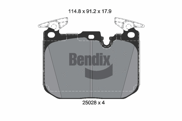 BPD1643 BENDIX Braking Комплект тормозных колодок, дисковый тормоз (фото 1)