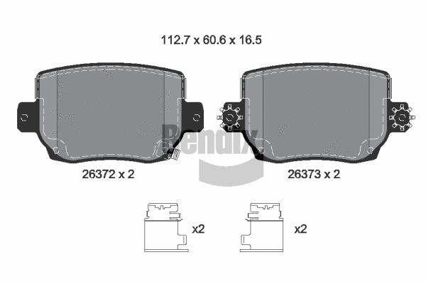 BPD1663 BENDIX Braking Комплект тормозных колодок, дисковый тормоз (фото 1)