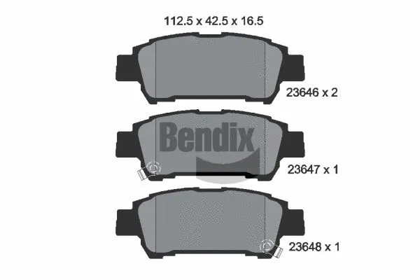 BPD2022 BENDIX Braking Комплект тормозных колодок, дисковый тормоз (фото 1)
