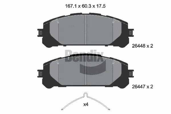 BPD2389 BENDIX Braking Комплект тормозных колодок, дисковый тормоз (фото 1)