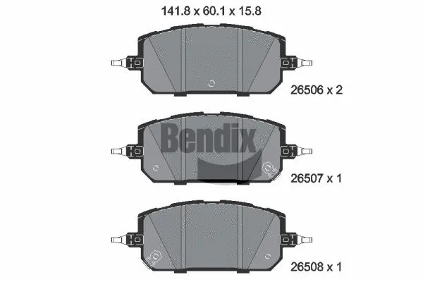 BPD2391 BENDIX Braking Комплект тормозных колодок, дисковый тормоз (фото 1)