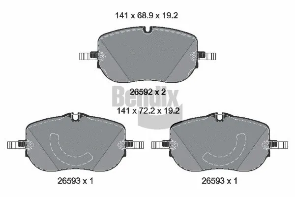 BPD2408 BENDIX Braking Комплект тормозных колодок, дисковый тормоз (фото 1)