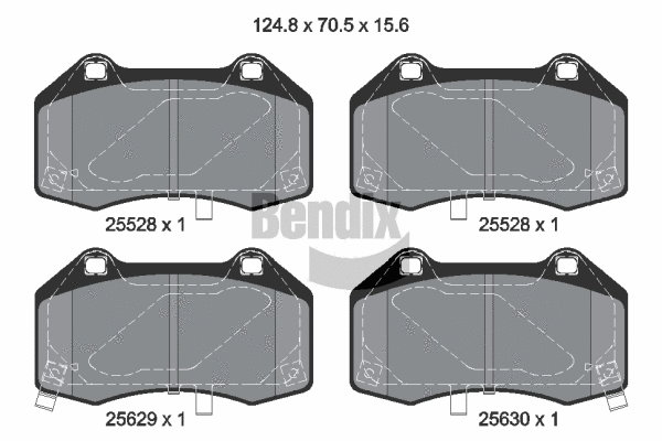 BPD2451 BENDIX Braking Комплект тормозных колодок, дисковый тормоз (фото 1)