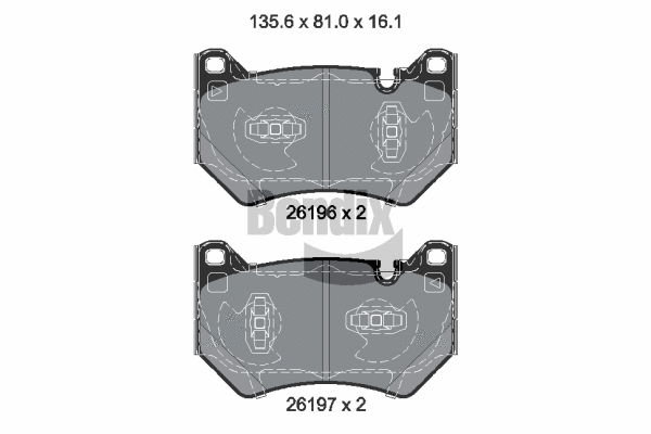 BPD2457 BENDIX Braking Комплект тормозных колодок, дисковый тормоз (фото 1)