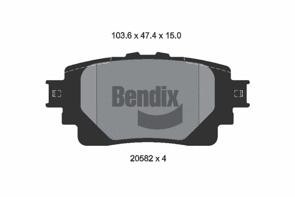 BPD2465 BENDIX Braking Комплект тормозных колодок, дисковый тормоз (фото 1)