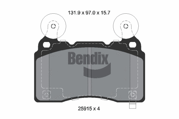 BPD2469 BENDIX Braking Комплект тормозных колодок, дисковый тормоз (фото 1)