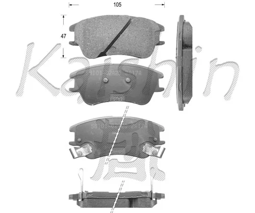 FK11145 KAISHIN Комплект тормозных колодок, дисковый тормоз (фото 1)