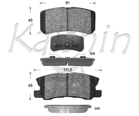 FK6106 KAISHIN Комплект тормозных колодок, дисковый тормоз (фото 1)