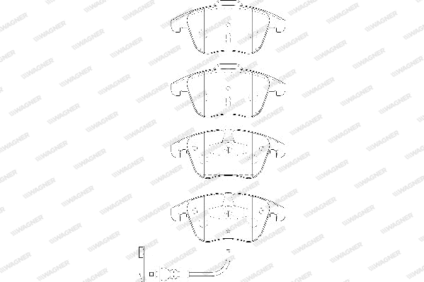 WBP24333A WAGNER Комплект тормозных колодок, дисковый тормоз (фото 1)