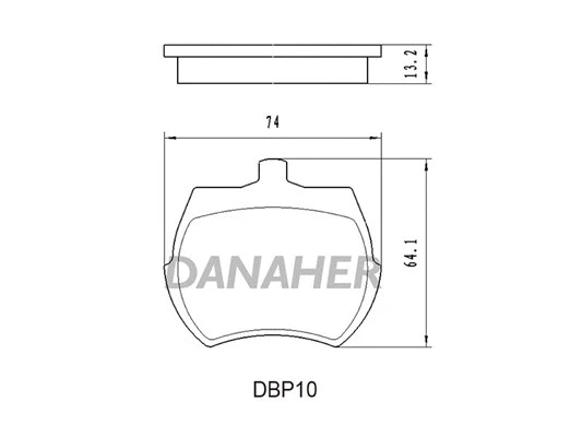 DBP10 DANAHER Комплект тормозных колодок, дисковый тормоз (фото 1)