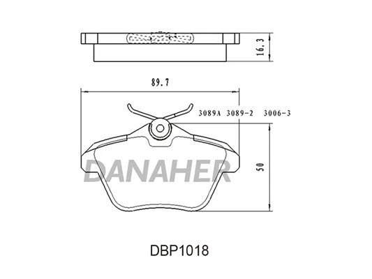 DBP1018 DANAHER Комплект тормозных колодок, дисковый тормоз (фото 1)