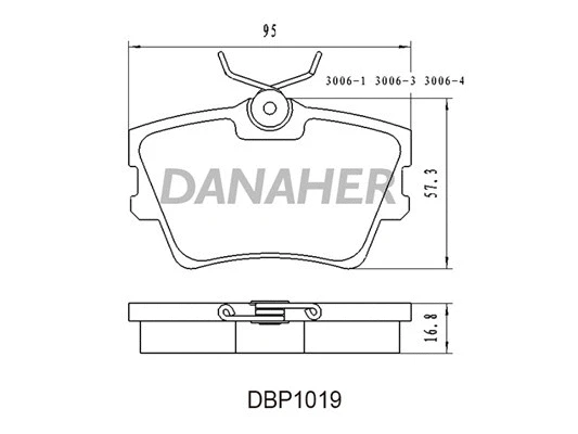 DBP1019 DANAHER Комплект тормозных колодок, дисковый тормоз (фото 1)