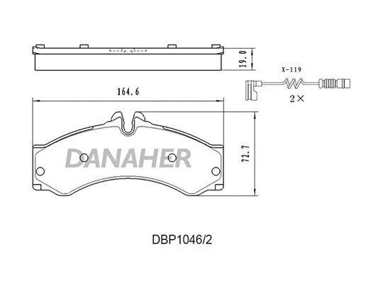 DBP1046/2 DANAHER Комплект тормозных колодок, дисковый тормоз (фото 1)