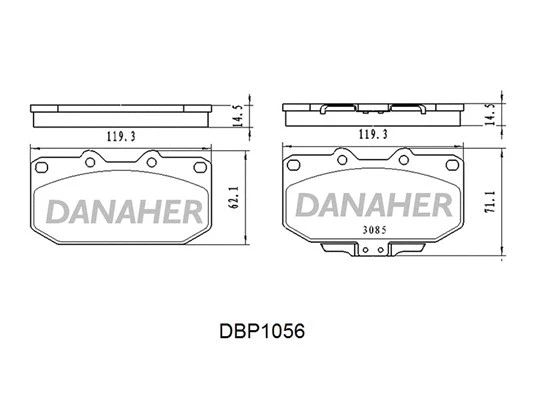 DBP1056 DANAHER Комплект тормозных колодок, дисковый тормоз (фото 1)