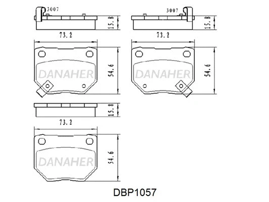 DBP1057 DANAHER Комплект тормозных колодок, дисковый тормоз (фото 1)