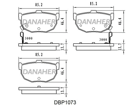DBP1073 DANAHER Комплект тормозных колодок, дисковый тормоз (фото 1)