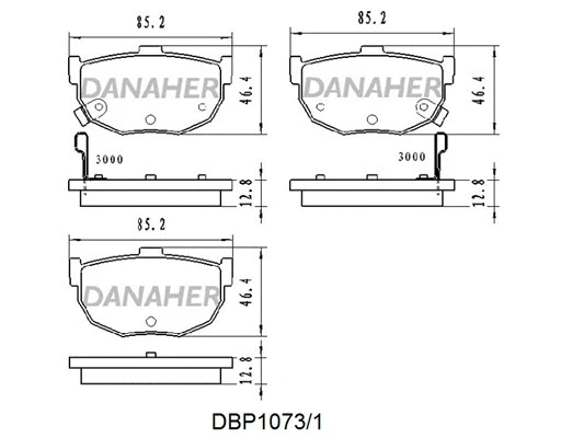 DBP1073/1 DANAHER Комплект тормозных колодок, дисковый тормоз (фото 1)