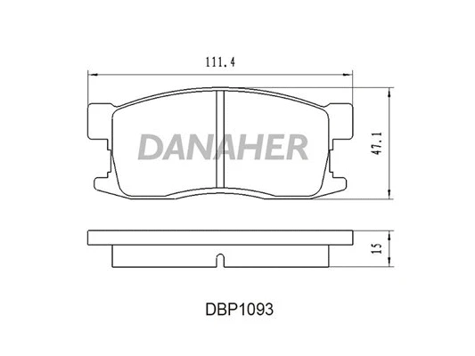 DBP1093 DANAHER Комплект тормозных колодок, дисковый тормоз (фото 1)