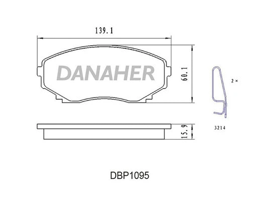 DBP1095 DANAHER Комплект тормозных колодок, дисковый тормоз (фото 1)