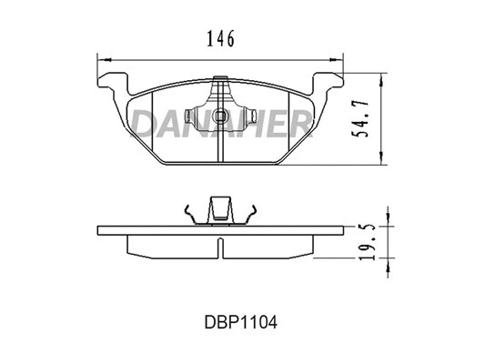 DBP1104 DANAHER Комплект тормозных колодок, дисковый тормоз (фото 1)