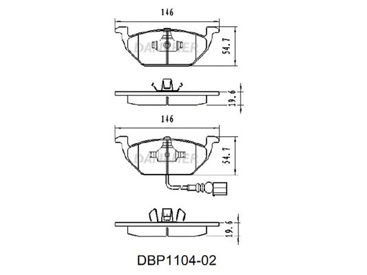 DBP1104-02 DANAHER Комплект тормозных колодок, дисковый тормоз (фото 1)
