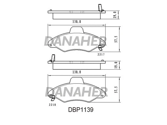 DBP1139 DANAHER Комплект тормозных колодок, дисковый тормоз (фото 1)