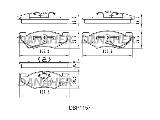 DBP1157 DANAHER Комплект тормозных колодок, дисковый тормоз (фото 1)