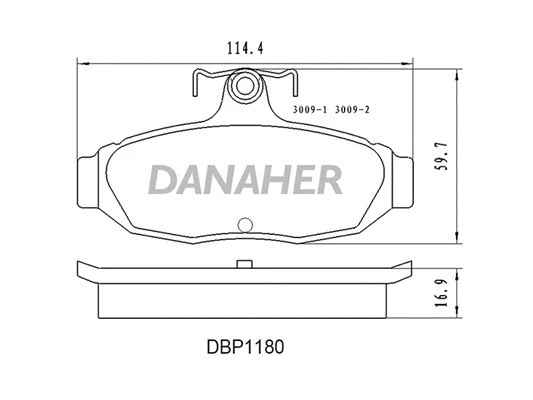 DBP1180 DANAHER Комплект тормозных колодок, дисковый тормоз (фото 1)