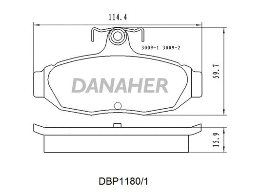 DBP1180/1 DANAHER Комплект тормозных колодок, дисковый тормоз (фото 1)